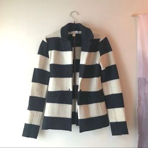 Loft navy and white striped wool blazer - Sz Xs